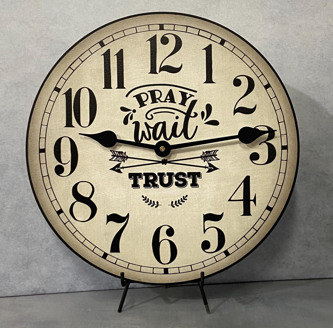 Pray Wait Trust Wall Clock - CustomBigClocks