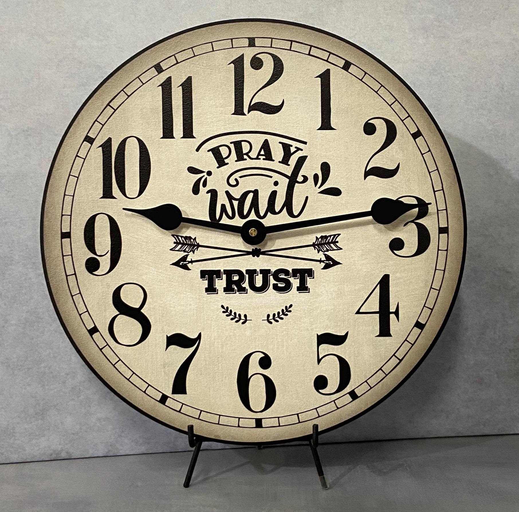 Pray Wait Trust Wall Clock - CustomBigClocks