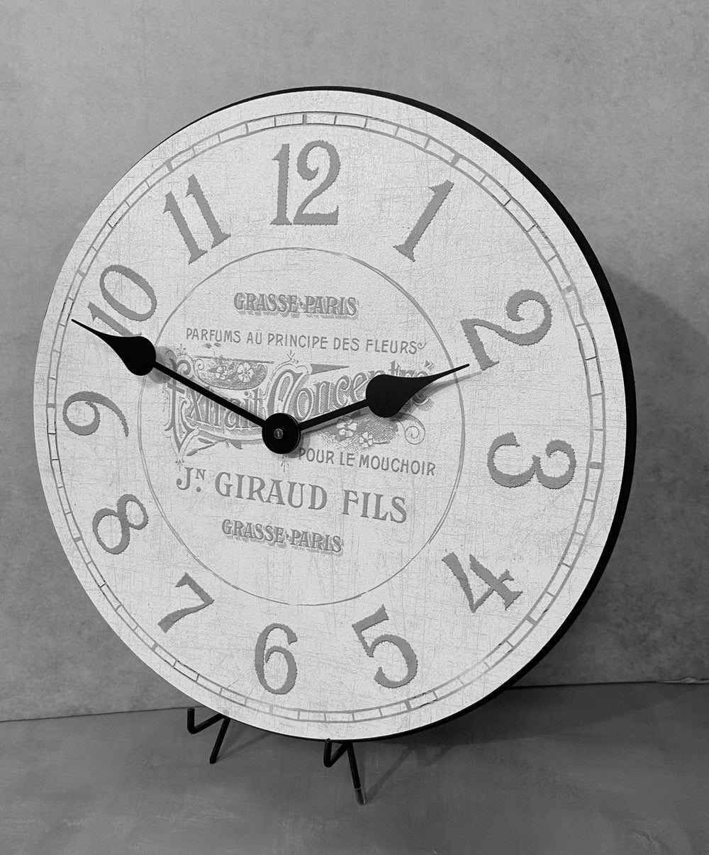 Parfum White Wall Clock Comes In 7 Sizes - CustomBigClocks
