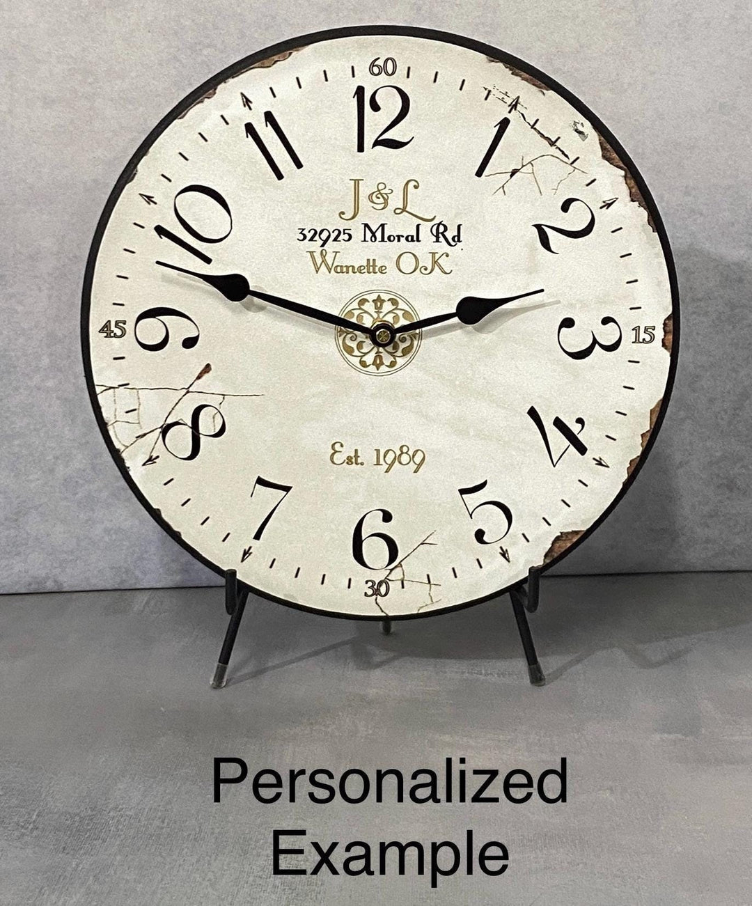 Rustic White Wall Clock - CustomBigClocks
