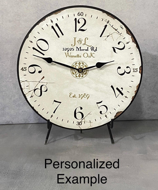 Rustic White Wall Clock - CustomBigClocks