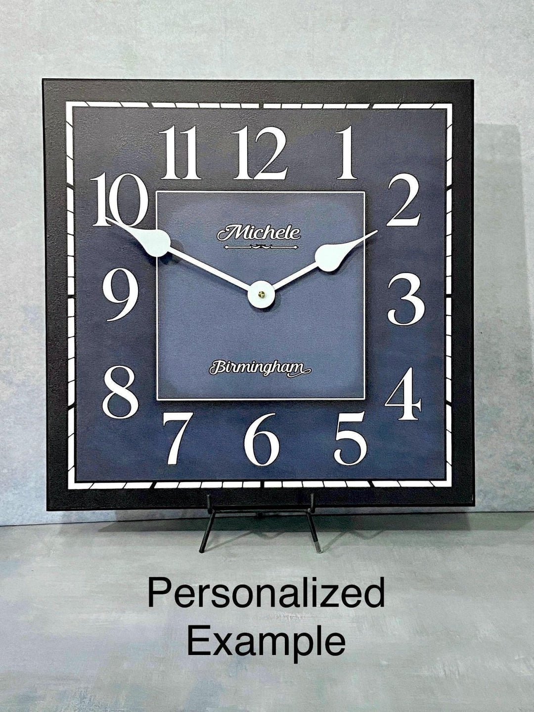 Navy Waterford Square Wall Clock - CustomBigClocks
