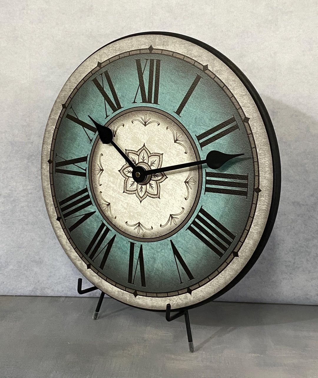 Charlotte Teal &amp; Gray Wall Clock - CustomBigClocks