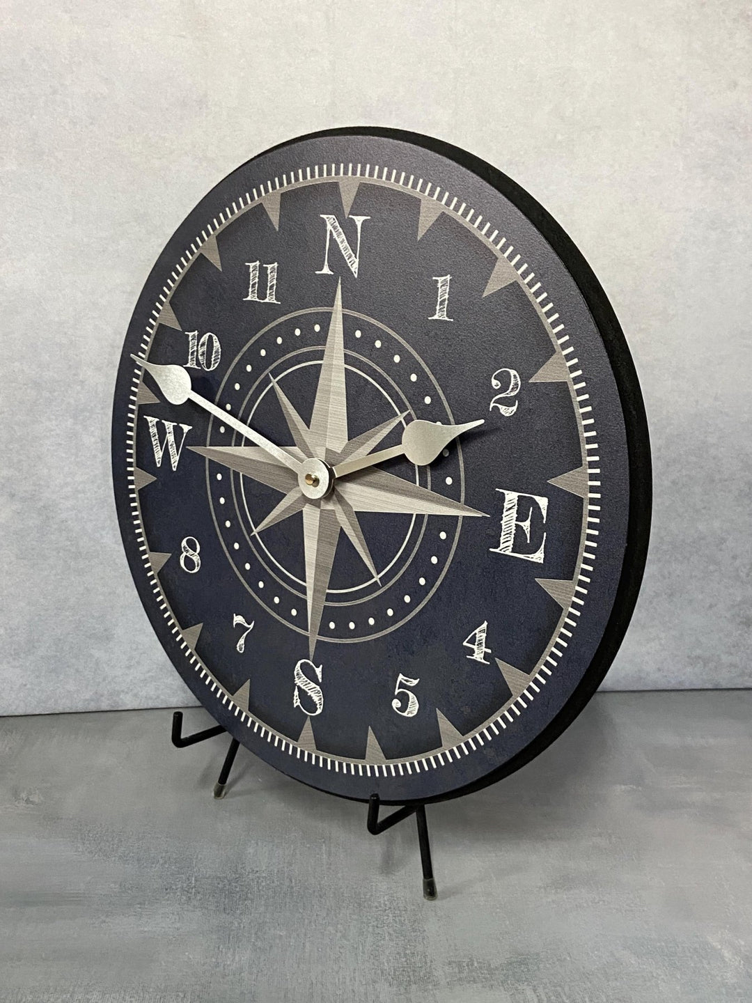 Nautical Navy Blue Wall Clock - CustomBigClocks