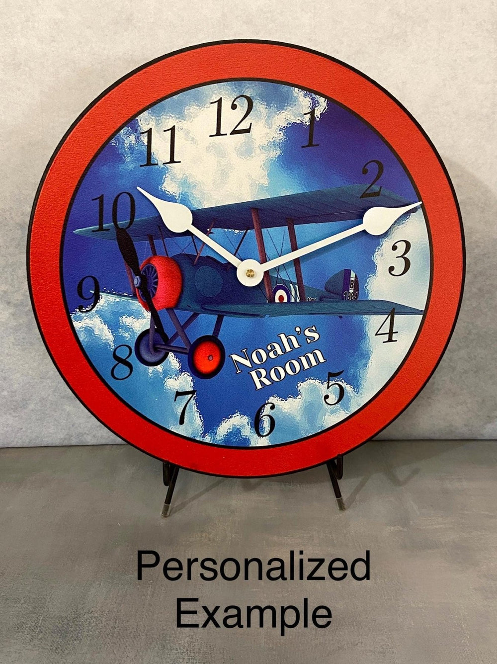 Airplane Red Wall Clock - CustomBigClocks