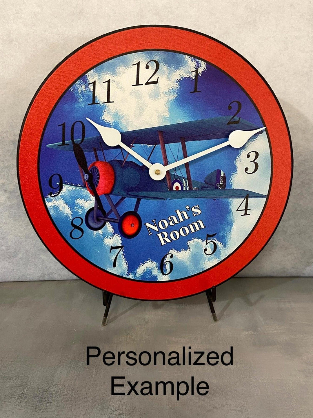 Airplane Red Wall Clock - CustomBigClocks