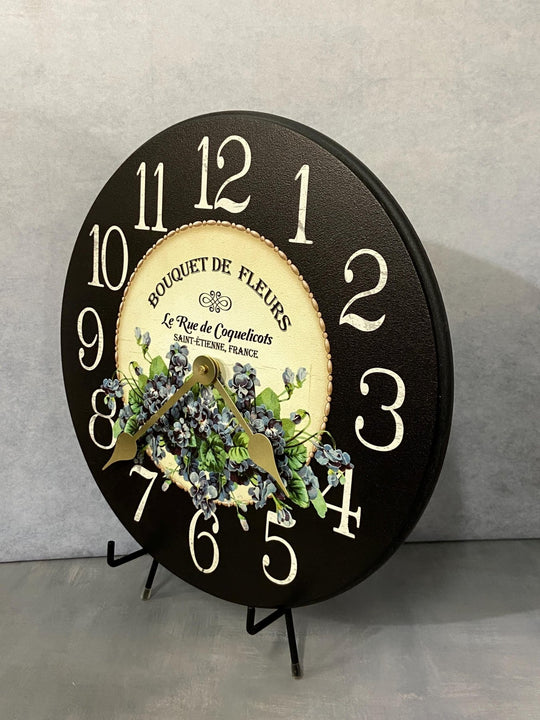 Violets Wall Clock - CustomBigClocks