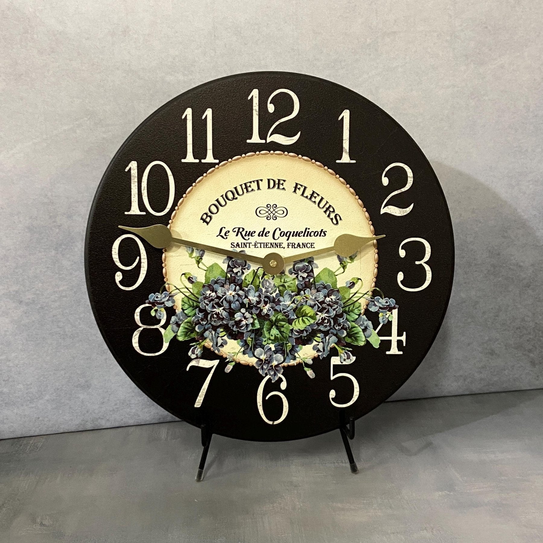 Violets Wall Clock - CustomBigClocks