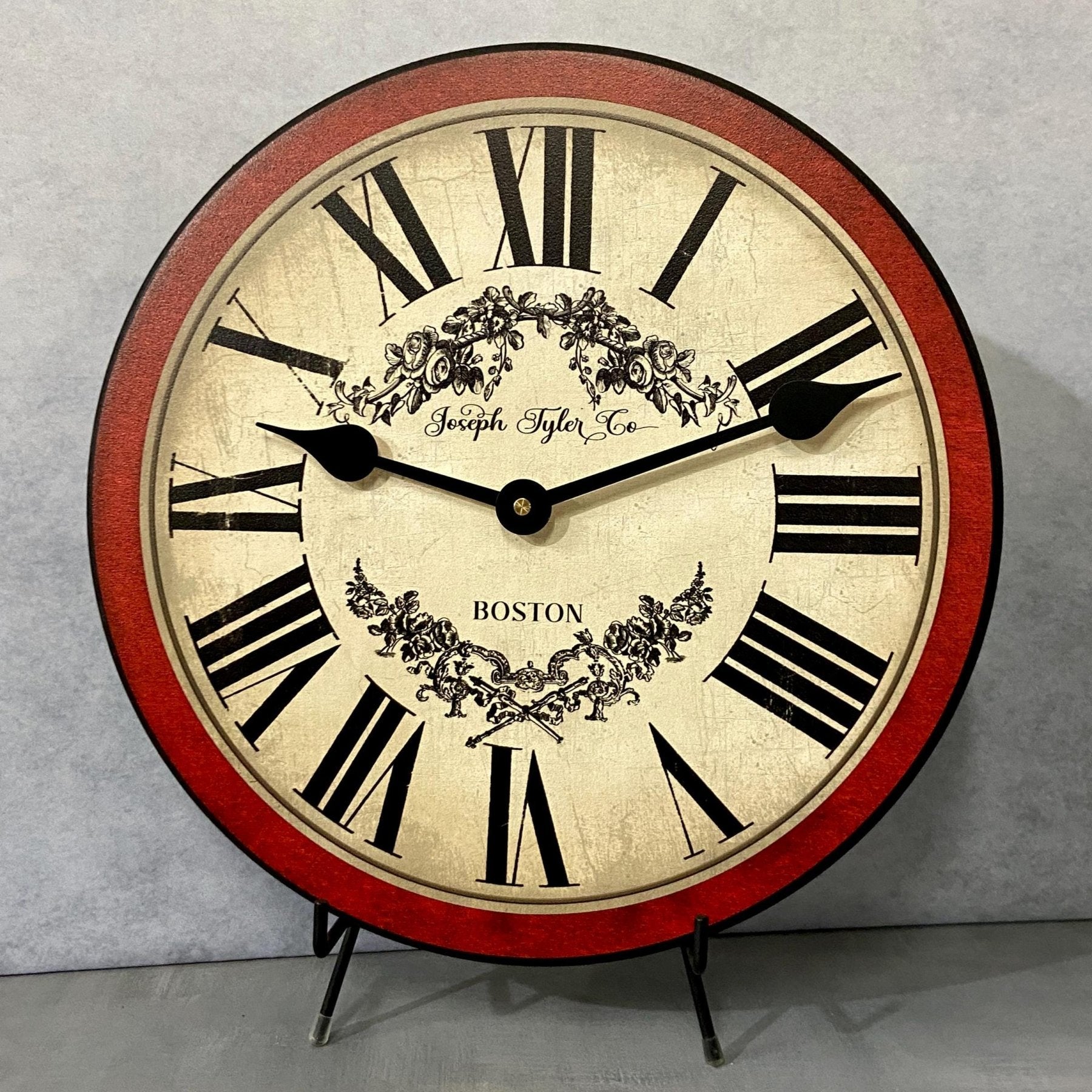 Charmant Red & Tan Wall Clock - CustomBigClocks