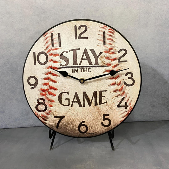 Stay In The Game Baseball Wall Clock - CustomBigClocks