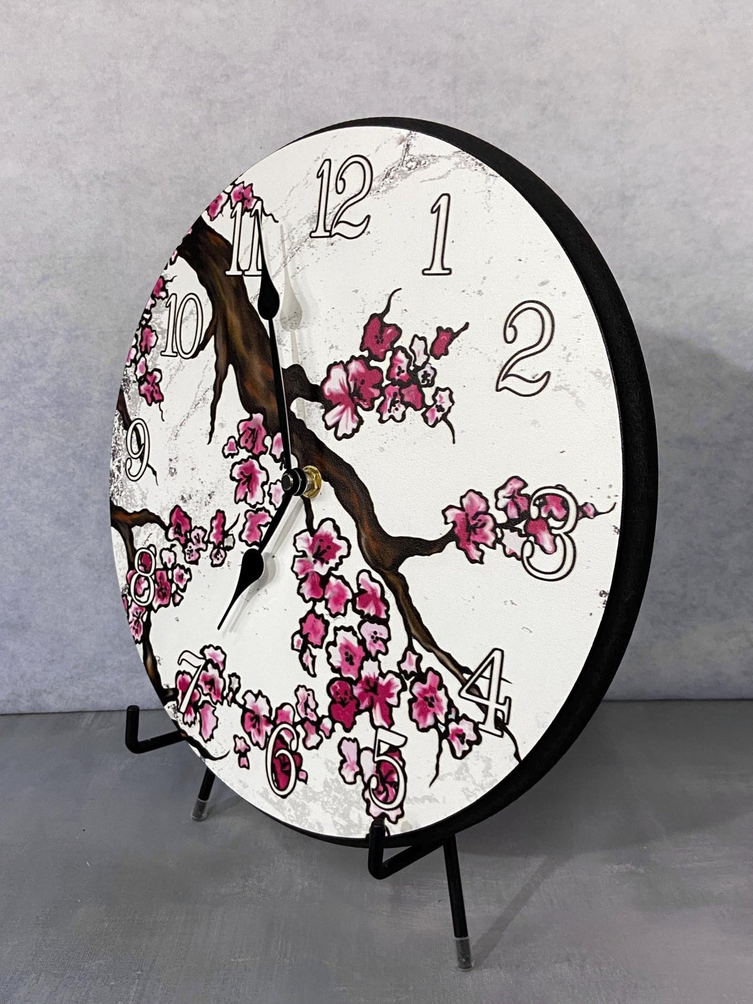 Cherry Blossom White Wall Clock - CustomBigClocks