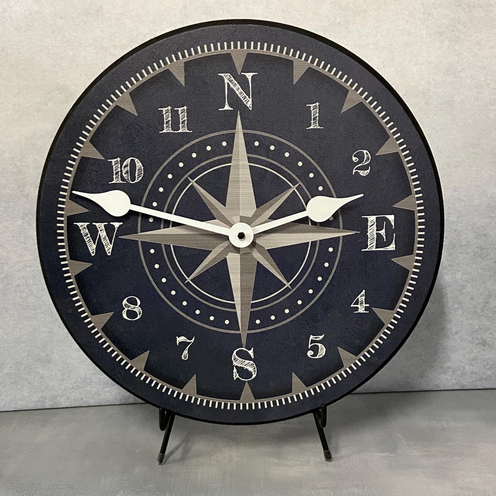 Nautical Navy Blue Wall Clock - CustomBigClocks
