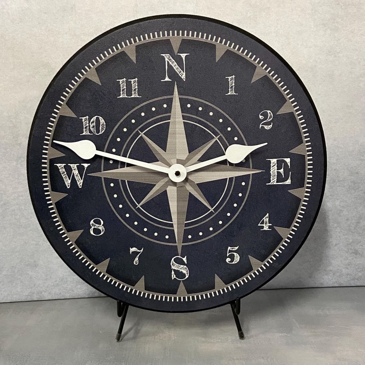 Nautical Navy Blue Wall Clock - CustomBigClocks