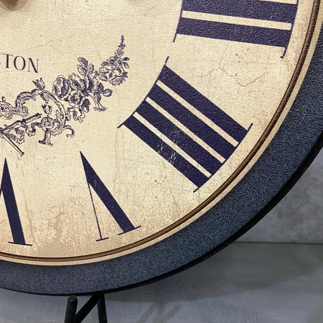 Charmant Navy &amp; Tan Wall Clock - CustomBigClocks