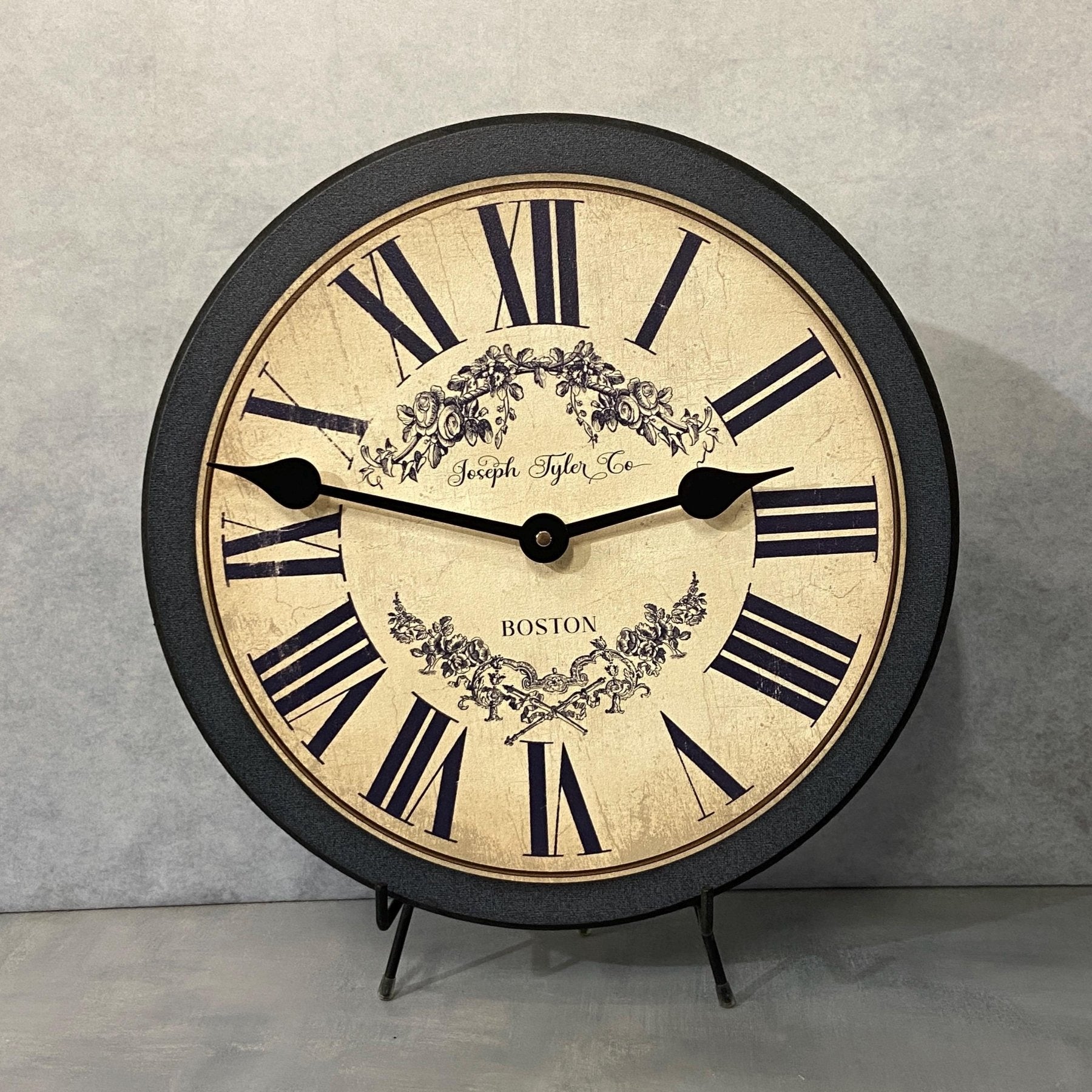 Charmant Navy & Tan Wall Clock - CustomBigClocks