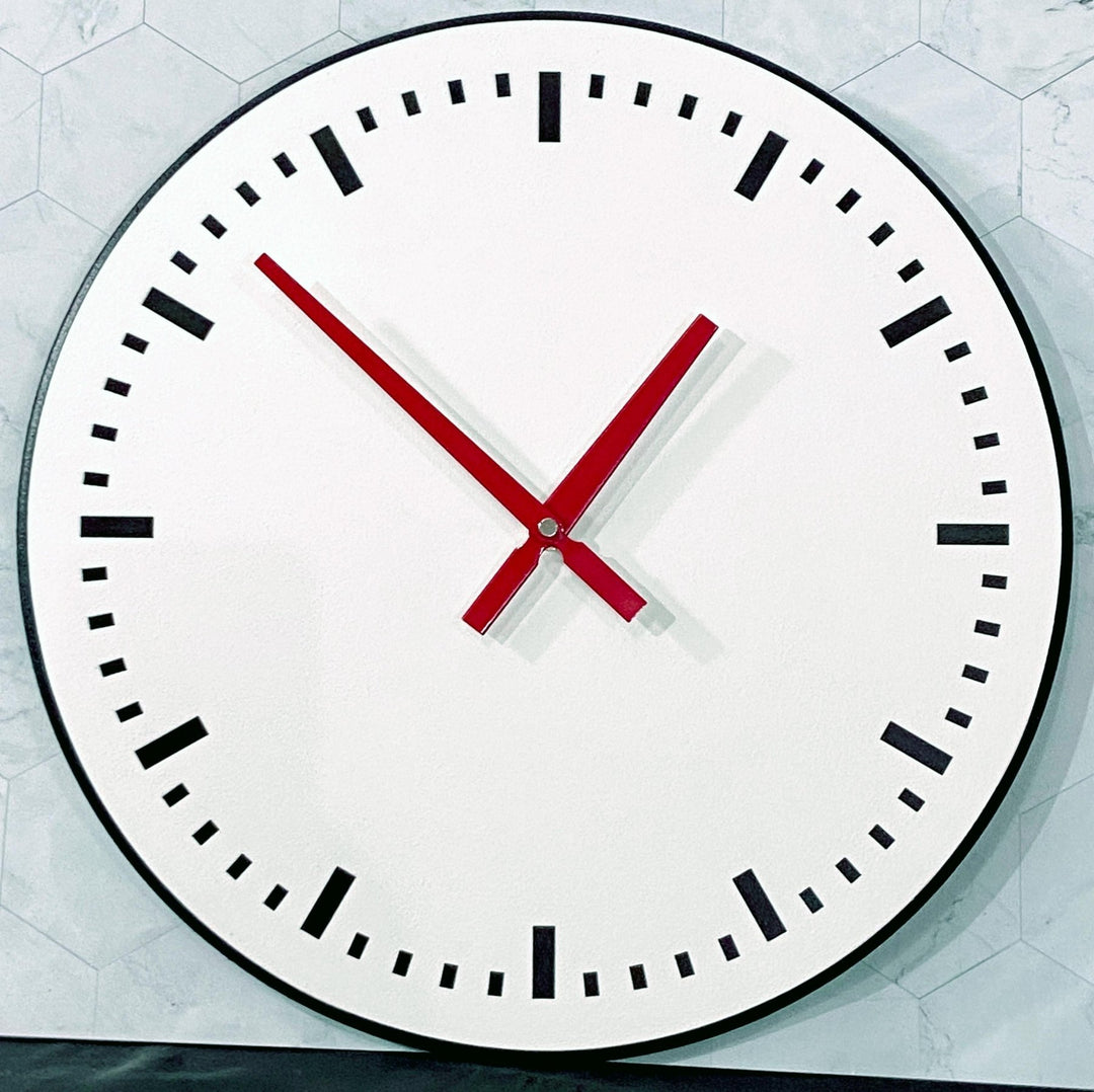 Swiss White Wall Clock - CustomBigClocks