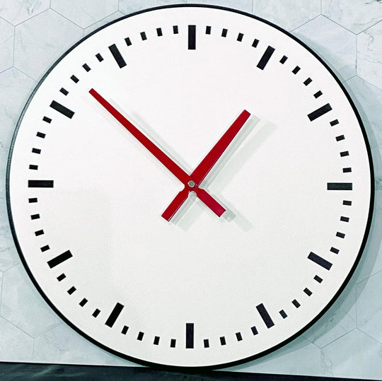 Swiss White Wall Clock - CustomBigClocks