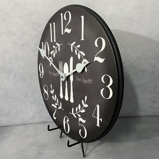 Bon Appetit Black Wall Clock - CustomBigClocks