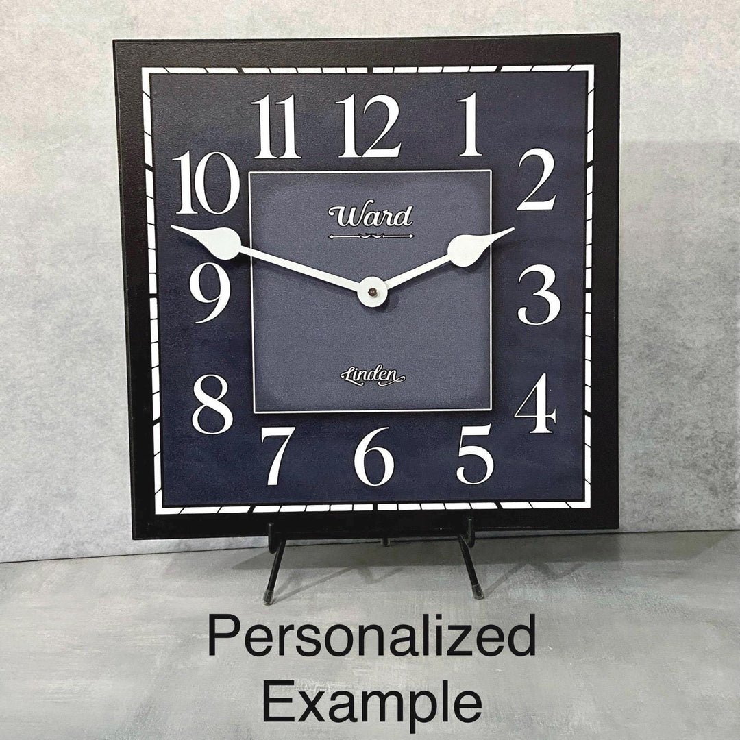 Navy Waterford Square Wall Clock - CustomBigClocks