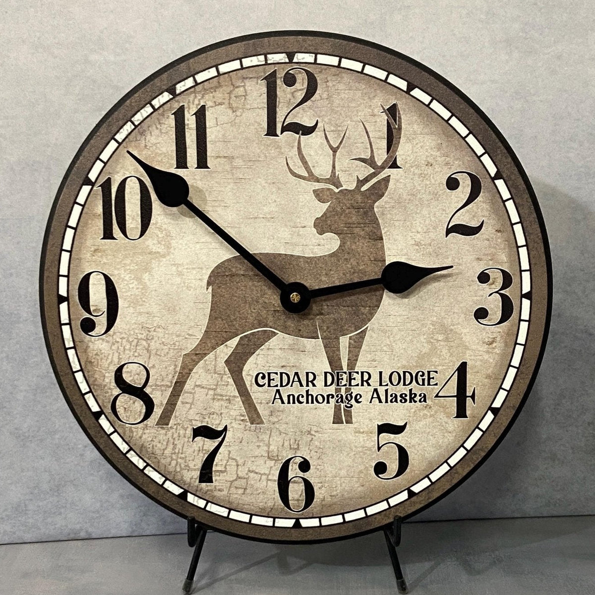 Cedar Deer Lodge Wall Clock - CustomBigClocks