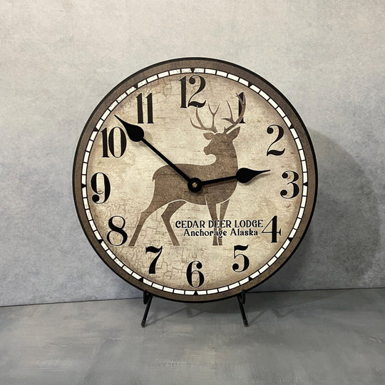 Cedar Deer Lodge Wall Clock - CustomBigClocks