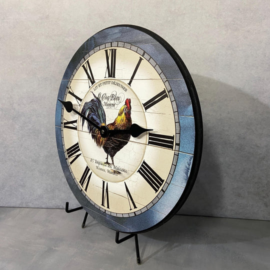 Carolina Blue Rooster Wall Clock - CustomBigClocks