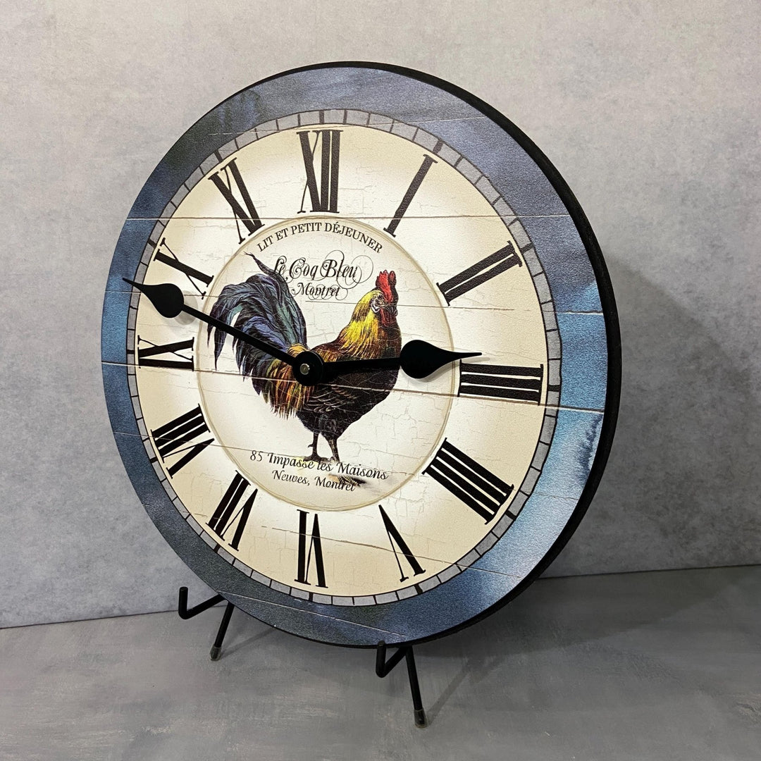 Carolina Blue Rooster Wall Clock - CustomBigClocks