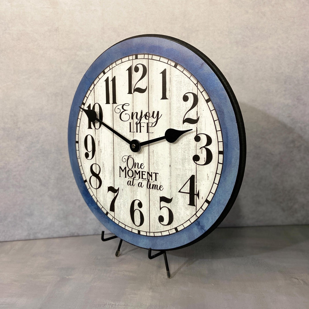 Enjoy Life Blue Wall Clock - CustomBigClocks