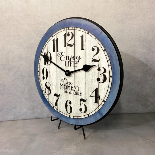 Enjoy Life Blue Wall Clock - CustomBigClocks