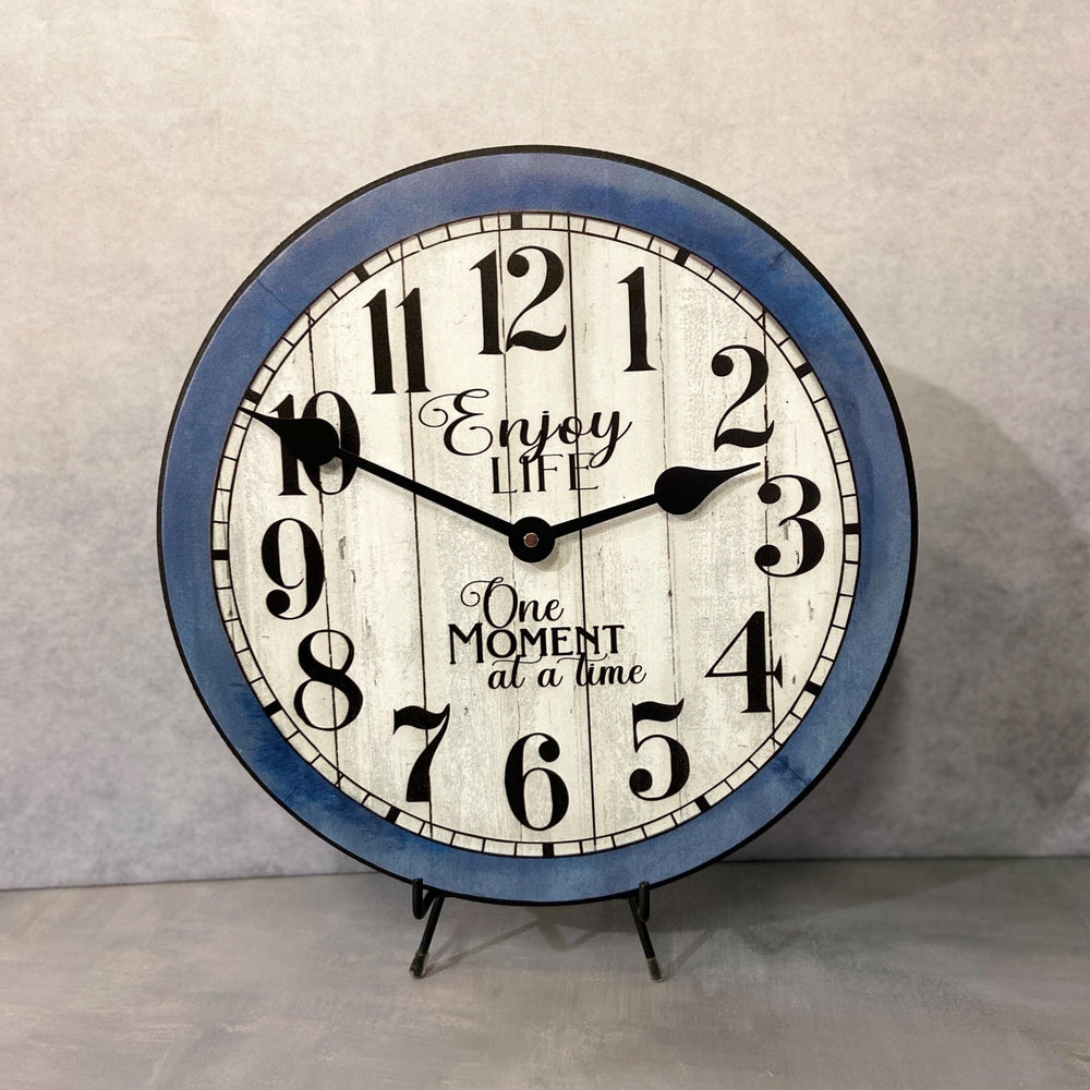 Enjoy Life Blue Wall Clock - CustomBigClocks