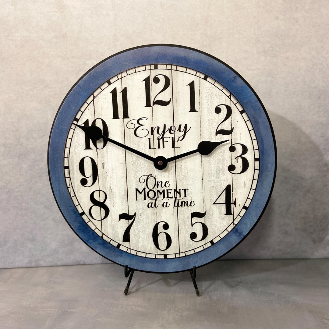 Enjoy Life Blue Wall Clock - CustomBigClocks