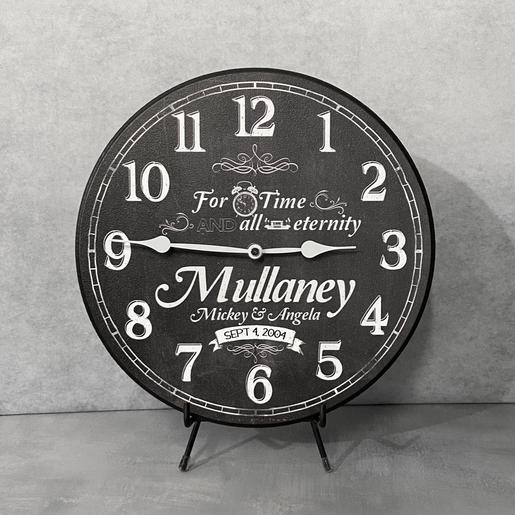 Chalkboard Wedding Or Anniversary Wall Clock - CustomBigClocks