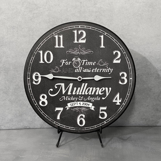 Chalkboard Wedding Or Anniversary Wall Clock - CustomBigClocks
