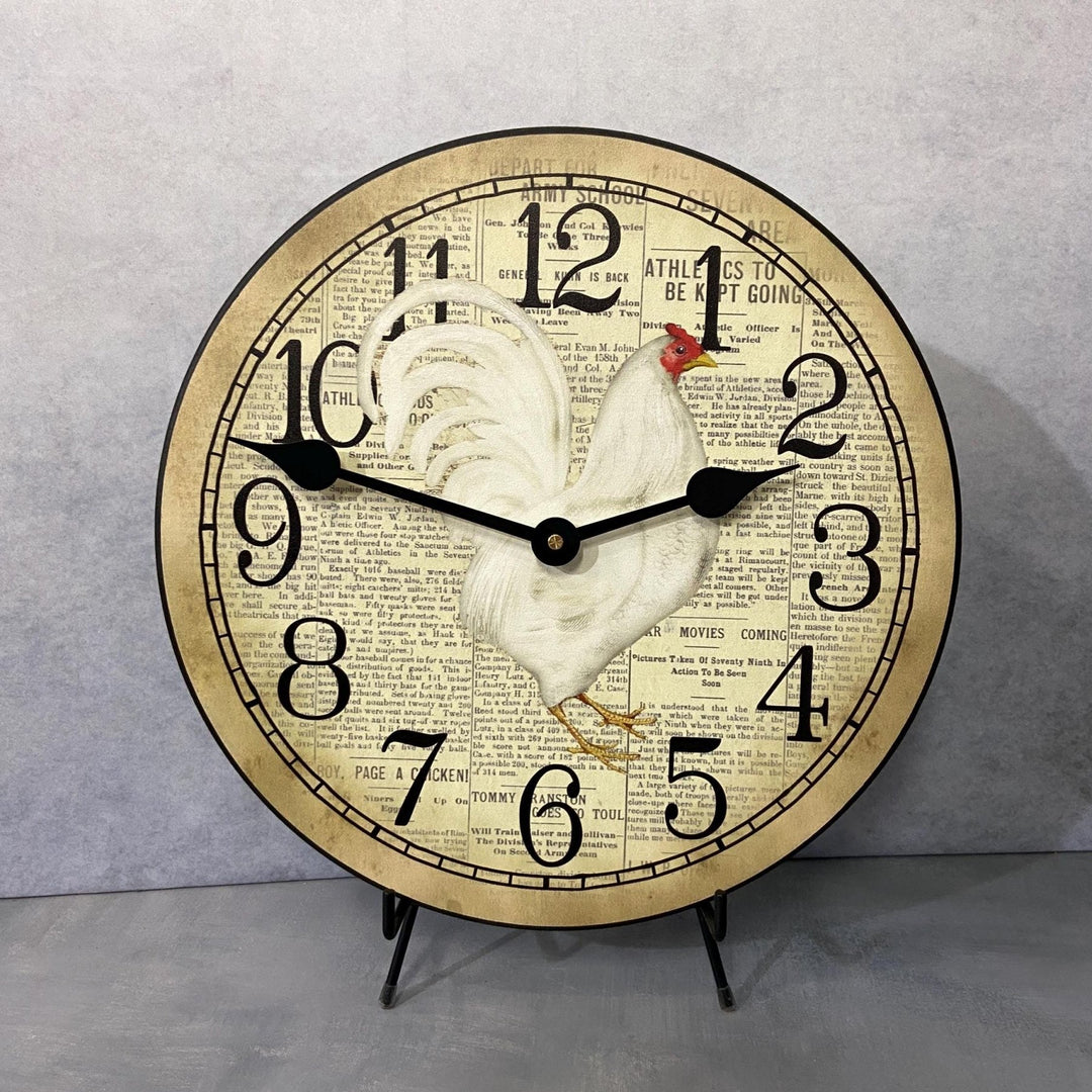 Newspaper Rooster Wall Clock - CustomBigClocks