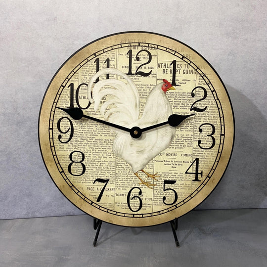 Newspaper Rooster Wall Clock - CustomBigClocks