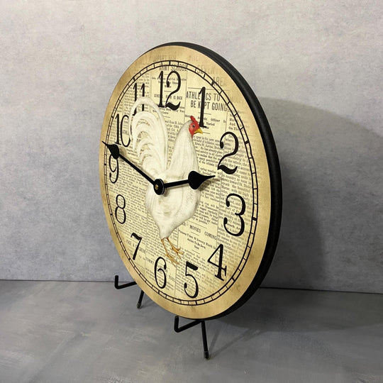 Newspaper Rooster Wall Clock - CustomBigClocks