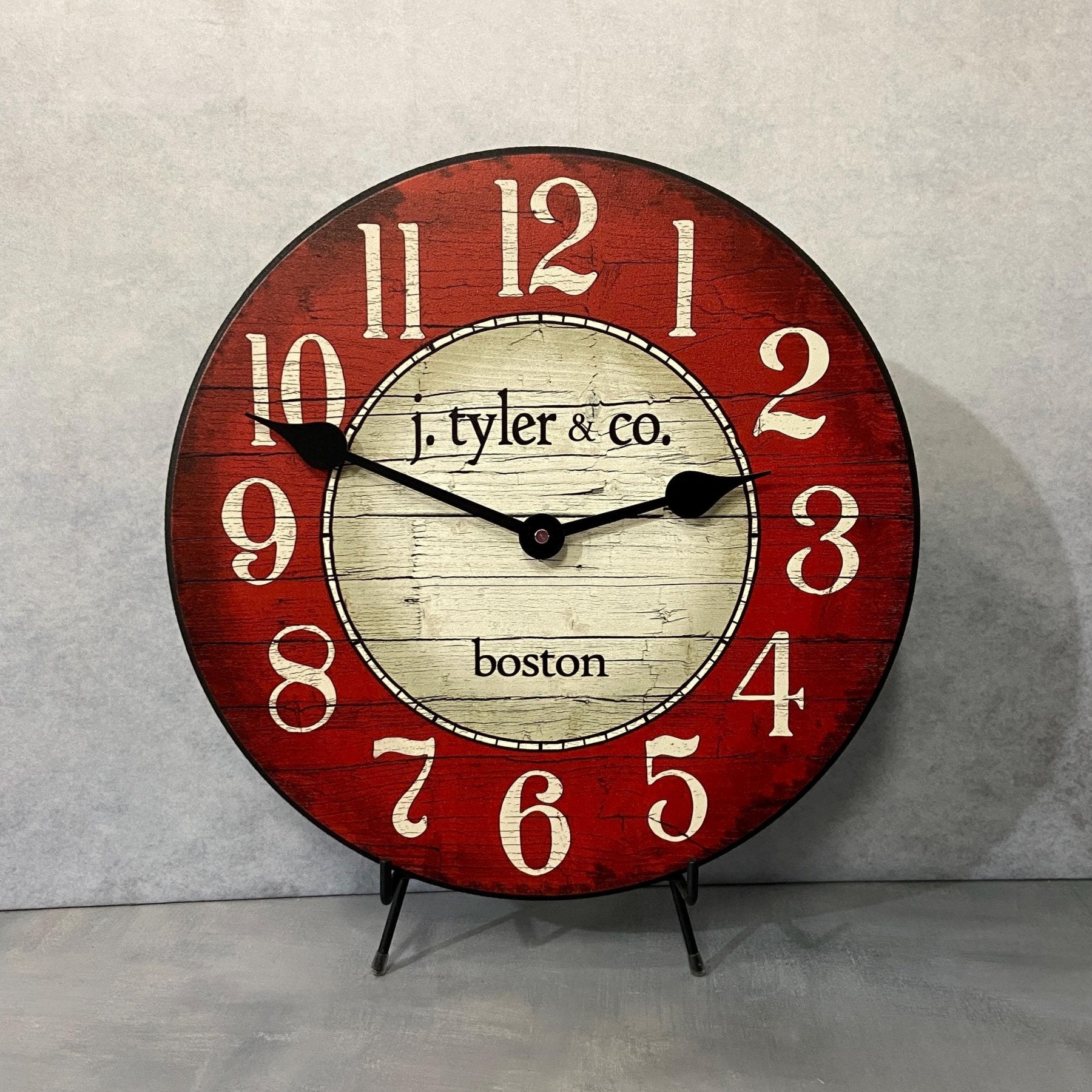 Boston Harbor Red Wall Clock - CustomBigClocks