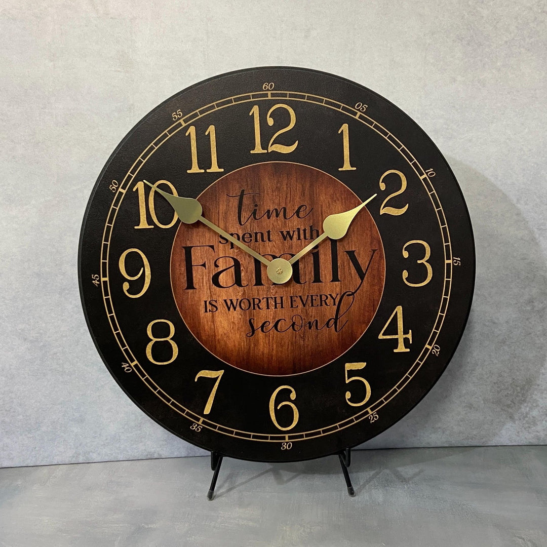 Black & Wood Family - CustomBigClocks