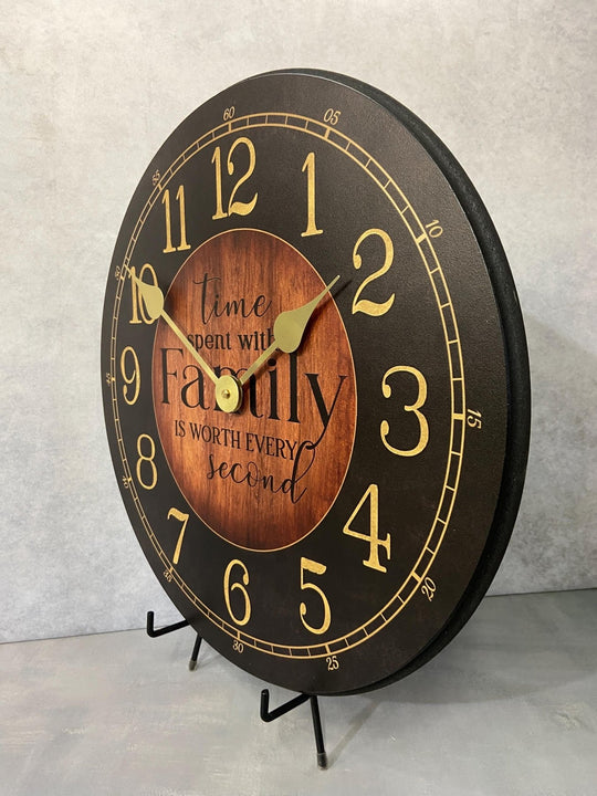 Black &amp; Wood Family - CustomBigClocks