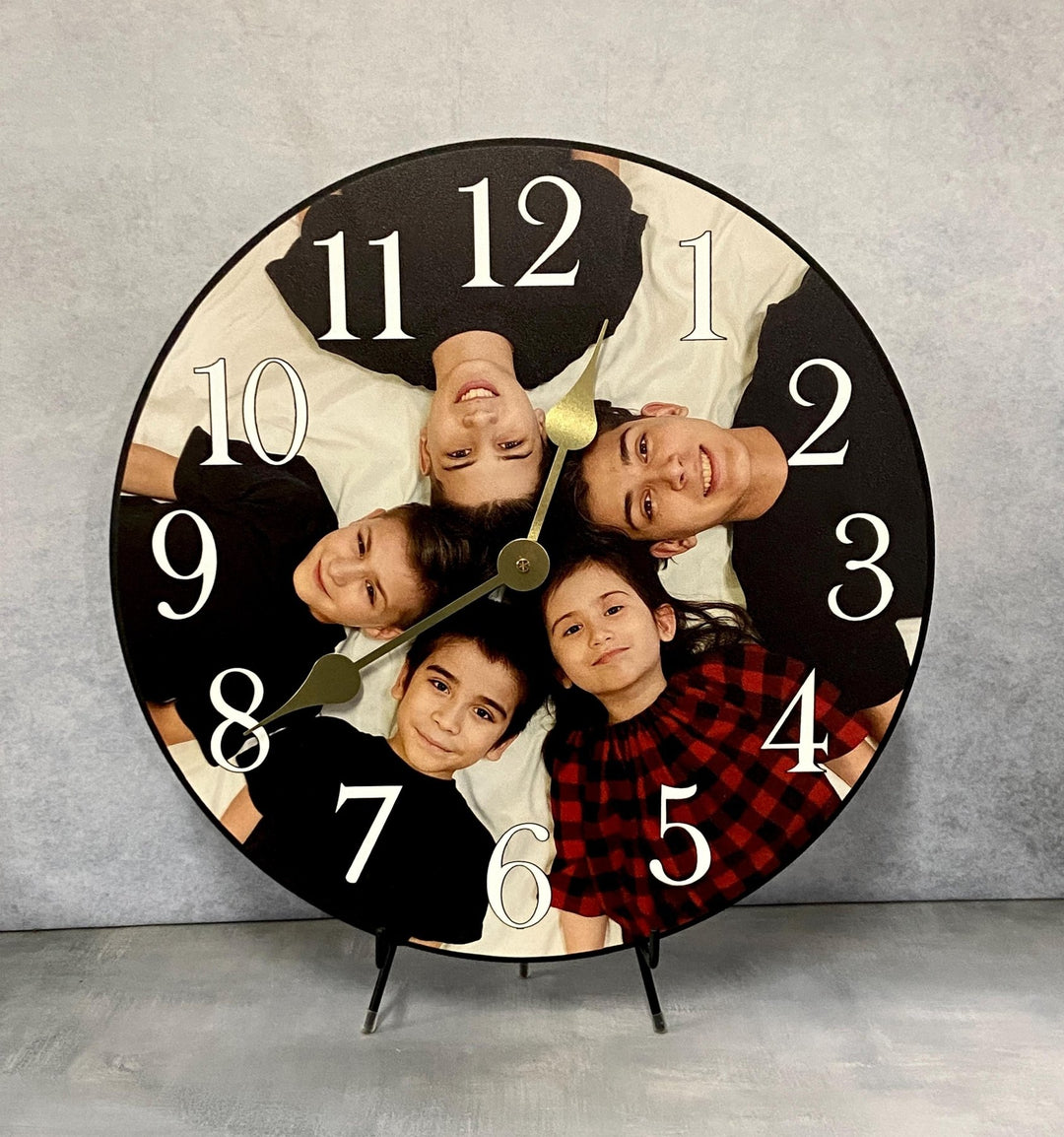 Personalized Round Photo Wall Clock - CustomBigClocks