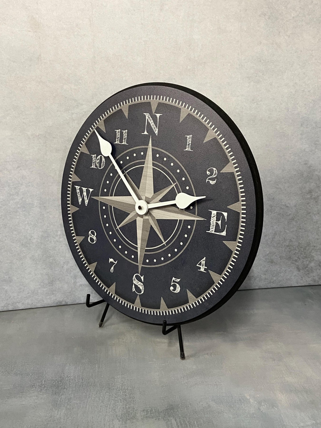 Nautical Navy Blue Wall Clock - CustomBigClocks