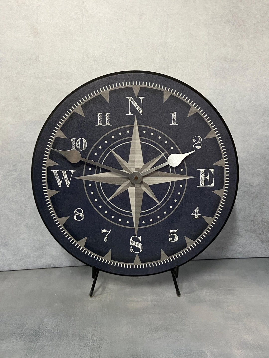 Nautical Navy Blue Wall Clock - CustomBigClocks