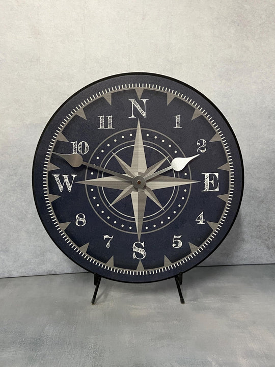 Nautical Navy Blue Wall Clock - CustomBigClocks