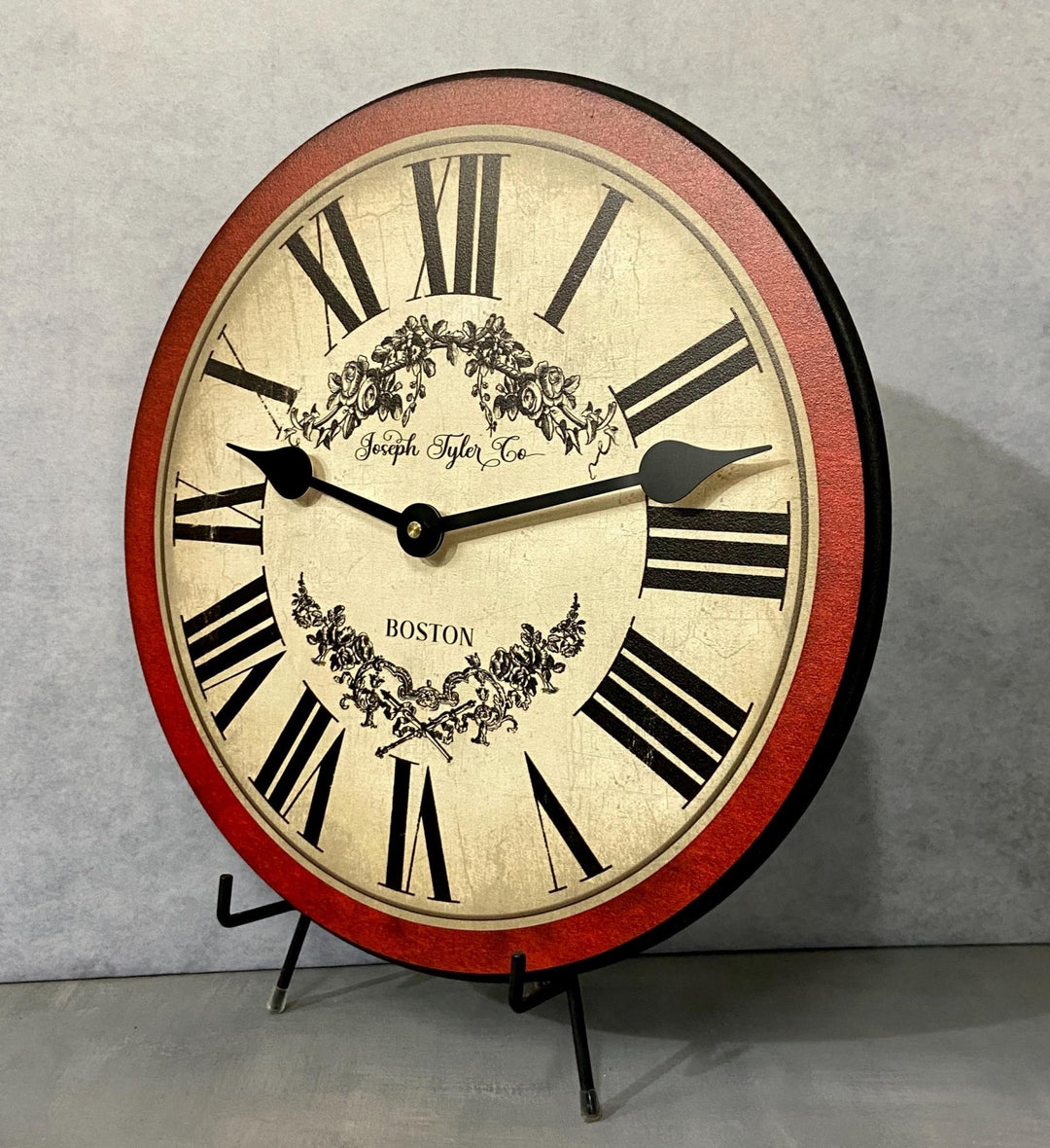 Charmant Red &amp; Tan Wall Clock - CustomBigClocks