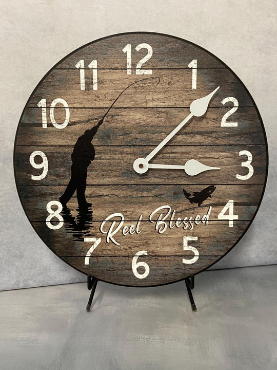 Reel Blessed Fishing Wall Clock - CustomBigClocks