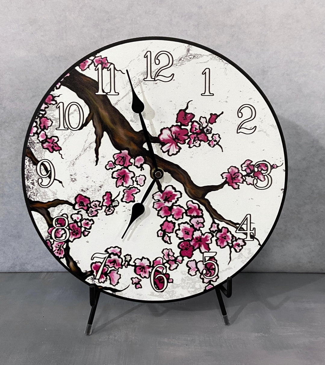 Cherry Blossom White Wall Clock - CustomBigClocks