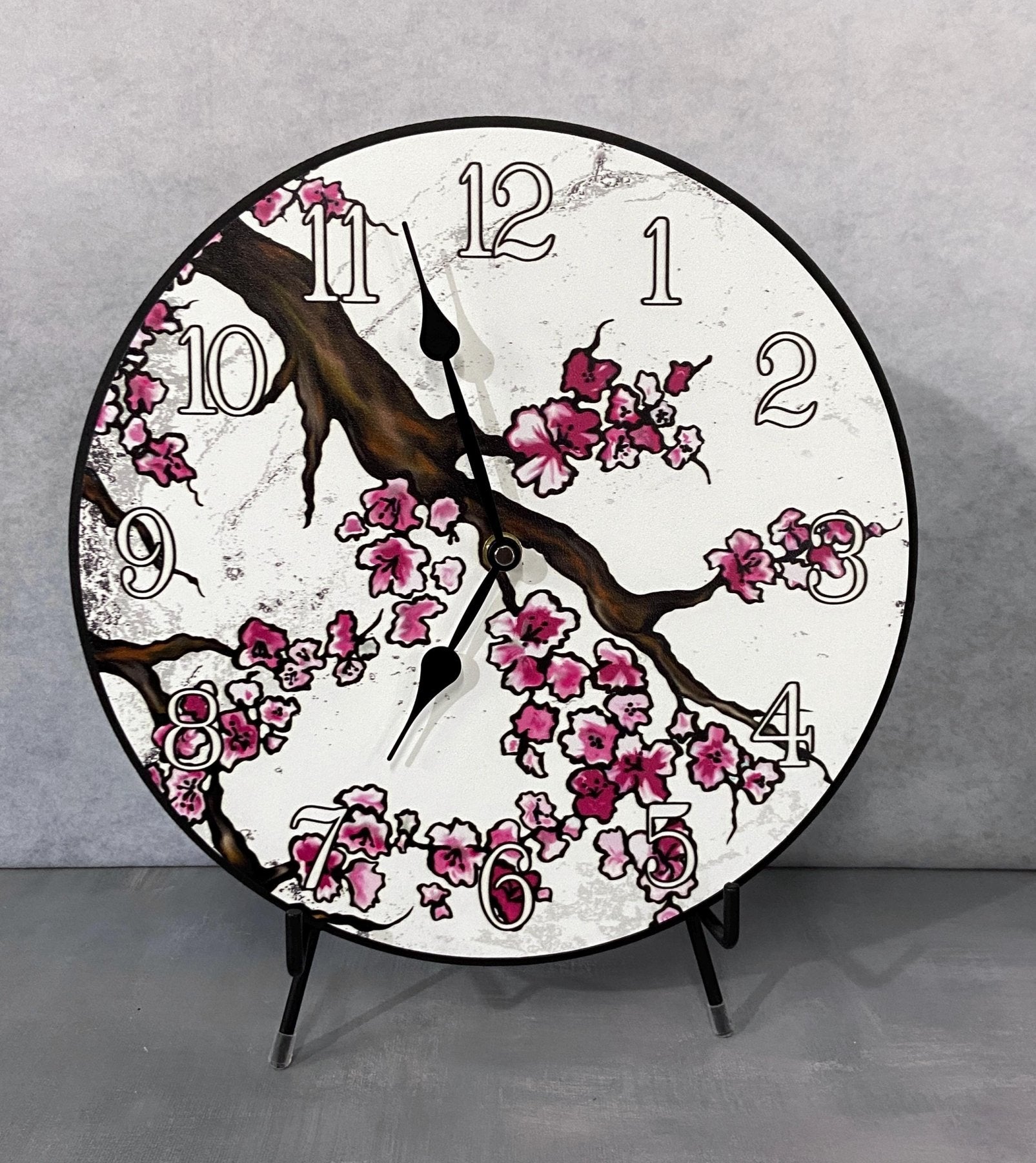 Cherry Blossom White Wall Clock - CustomBigClocks
