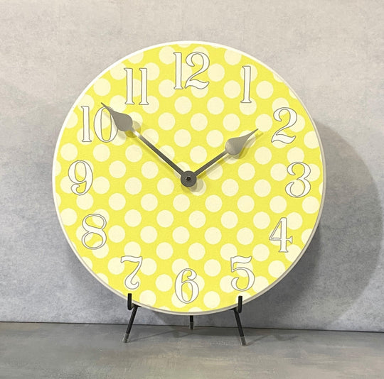 Yellow Polka Dot Wall Clock - CustomBigClocks