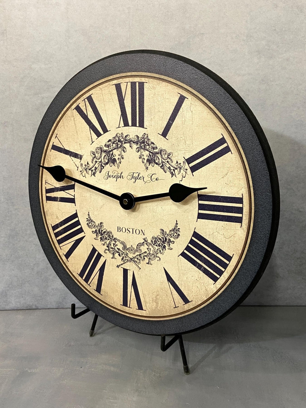 Charmant Navy & Tan Wall Clock - CustomBigClocks