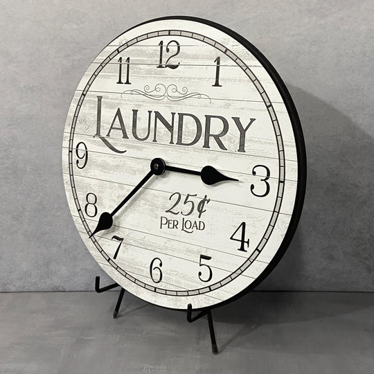 White Laundry Wall Clock - CustomBigClocks